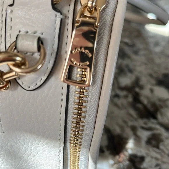 Coach White Mini Leather Saddle Bag - Picture 5 of 5